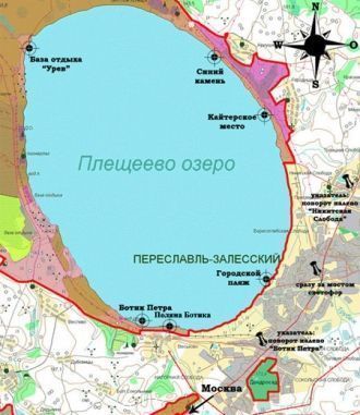 Карта Плещеева озера.
