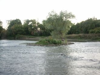 Река имеет извилистое русло шириной от 1