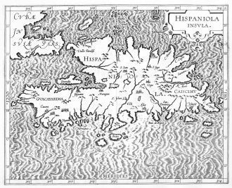 Остров Гаити на карте, XVI-XVII вв. Остр