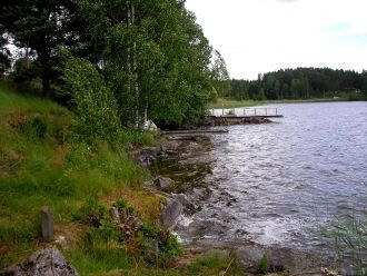 Сказочная природа, синяя вода и чистый в