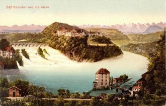 Рейнский водопад на старой открытке.