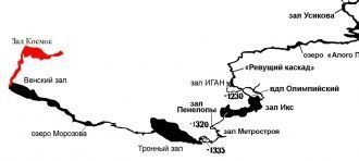 Схема залов пещеры