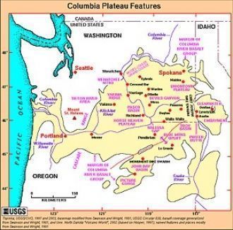 Карта Колумбийского плато.