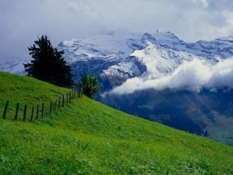 Швейцарские Альпы тянутся почти на 200 к