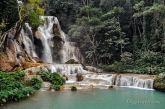 Водопад Тат Куанг Си в Лаосе считается о