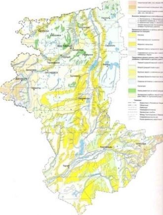 Геоморфологическая карта Костанайской об