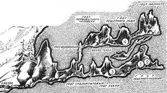 Схематическая карта подземелий пещеры