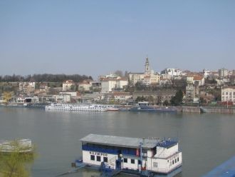 Река Сава и вид на старый город Белград.