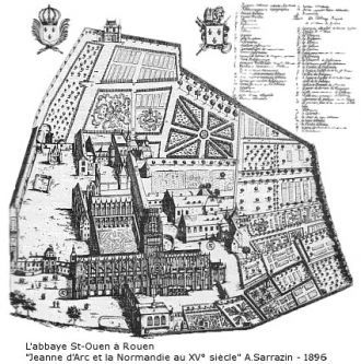 План аббатства Сент-Уэн, 1896. В 19 веке